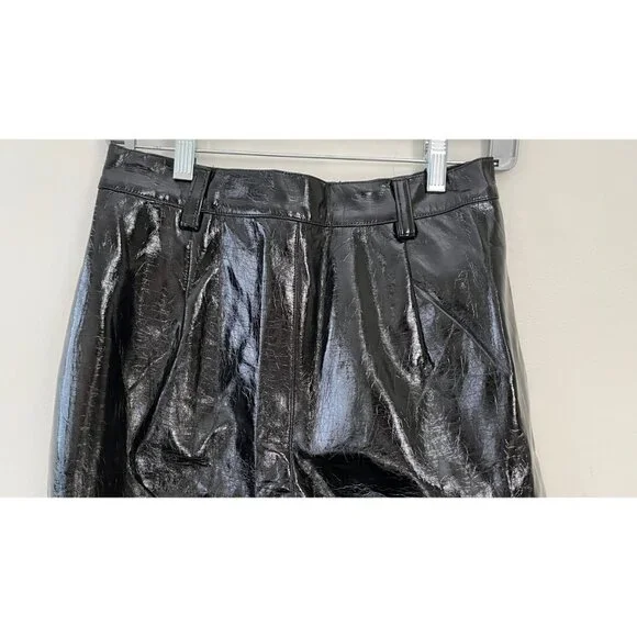 LOVERS & FRIENDS VEGAN LEATHER PLEATED TAPERED TUXEDO PANTS S 26 - Picture 7 of 10